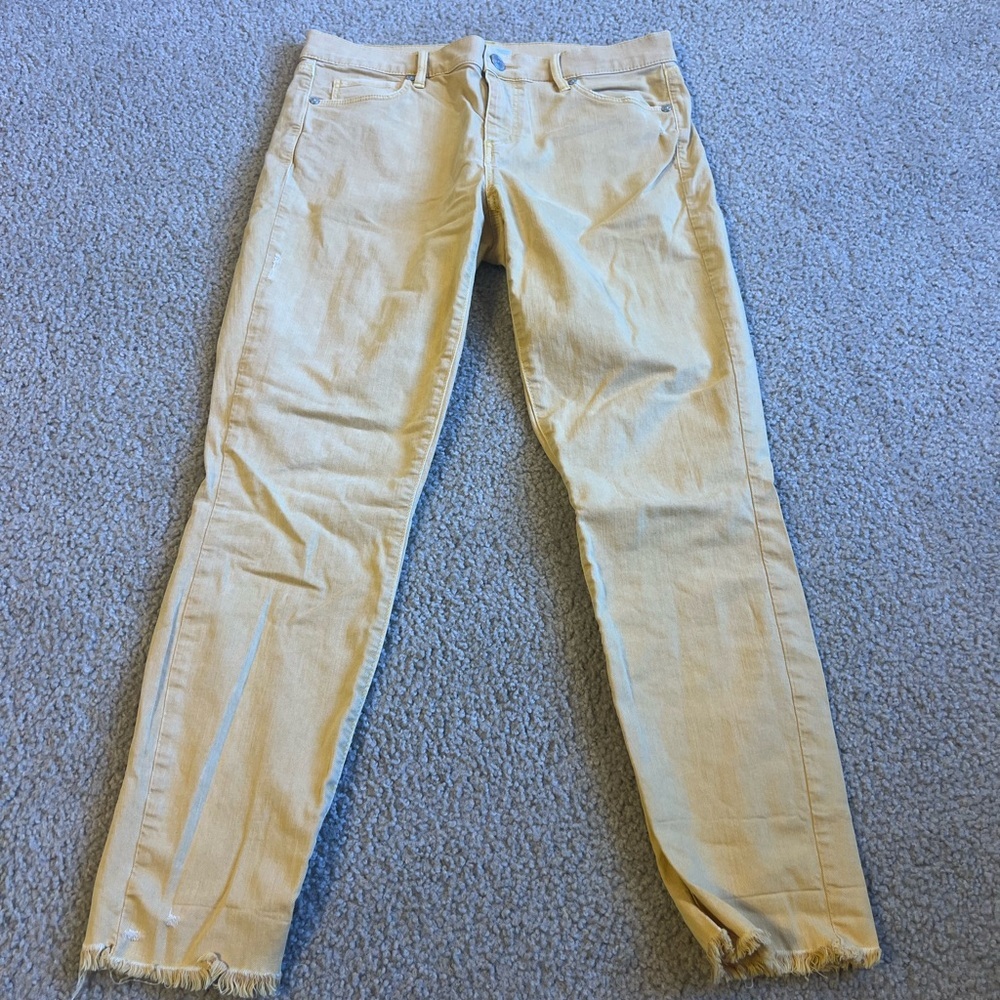 LOFT Light Yellow Skinny Pants
